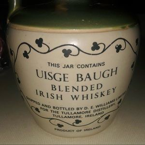 Vintage (1960s) Tullamore Dew Uisge Baugh Blended Irish Whiskey Jug